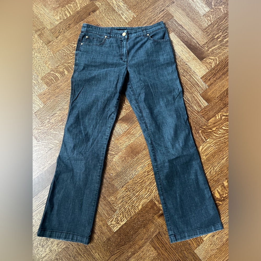 ESCADA Black Denim Jeans Quiet‎ Luxury Stretch Soft Staple Casual 8
